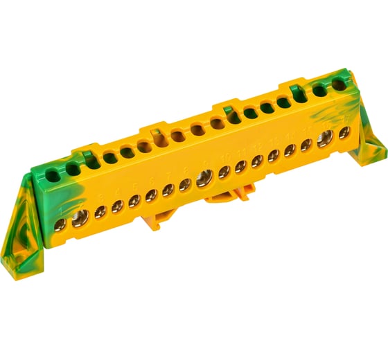 Изображение товара Шина IEK TEKFOR PE земля, в комбинированном изоляторе, Стойка 8x12-17-ЖЗ, 5штук/упаковка TF-NN20-17-DP-K52