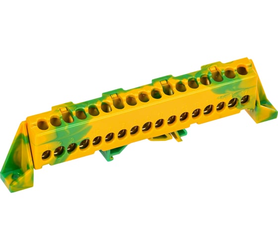 Изображение товара Шина IEK TEKFOR PE земля, в комбинированном изоляторе, Стойка 6x9-17-ЖЗ, 5штук/упаковка TF-NN10-17-DP-K52