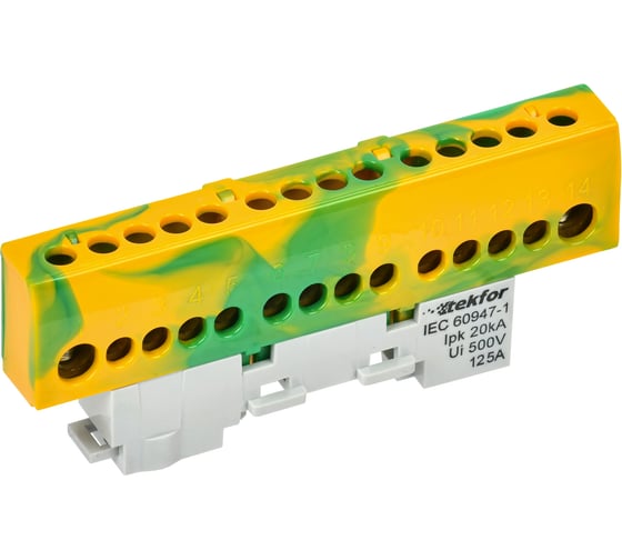 Изображение товара Шина IEK TEKFOR PE земля, изолятор на универсальном держателе, 8x12-12-ЖЗ, 5штук/упаковка TF-NN20-12-KL-K52