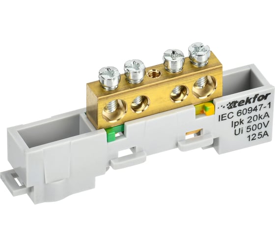 Изображение товара TEKFOR Шина PE земля неизол. на унив. держ. 8x12-4-Ж (5шт/упак) IEK TF-NN20-04-DL-K05