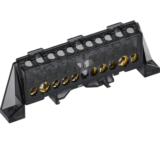 Изображение товара Шина N ноль в комбинированном изоляторе IEK TEKFOR Стойка 8x12-4+5-Ч (5шт/упак) TF-NN20-45-DP-K02