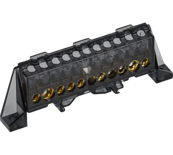 Изображение товара Шина N ноль в комбинированном изоляторе IEK TEKFOR Стойка 8x12-5+5-Ч (5шт/упак) TF-NN20-55-DP-K02