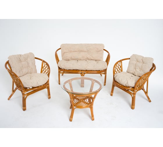 Изображение товара Комплект для отдыха Vinotti Багамы 01/16 NEW Коньяк подушки рогожка