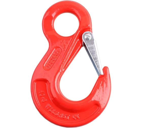 Изображение товара Крюк грузовой с проушиной и предохранителем Стройбат 10мм, красный упаковка 1 шт 577480