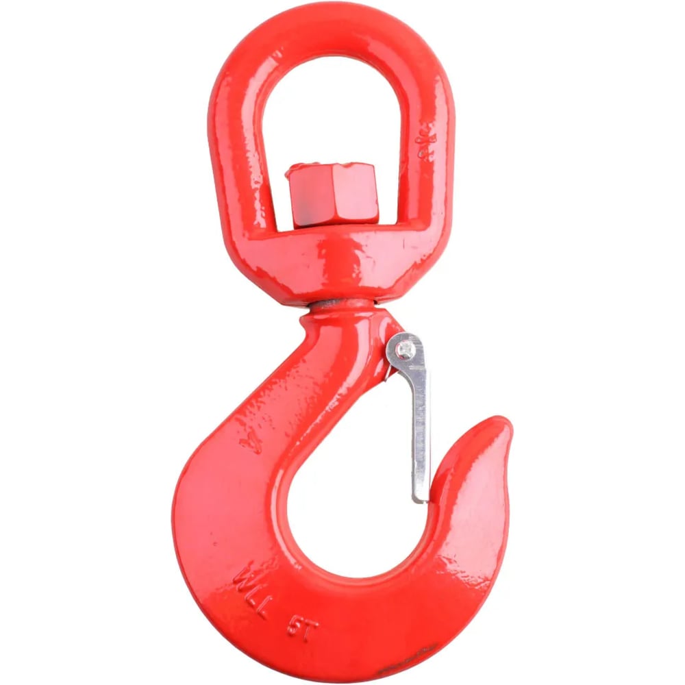 Изображение товара Крюк грузовой с вертлюгом и предохранителем Стройбат 12мм, красный упаковка 1 шт 577530