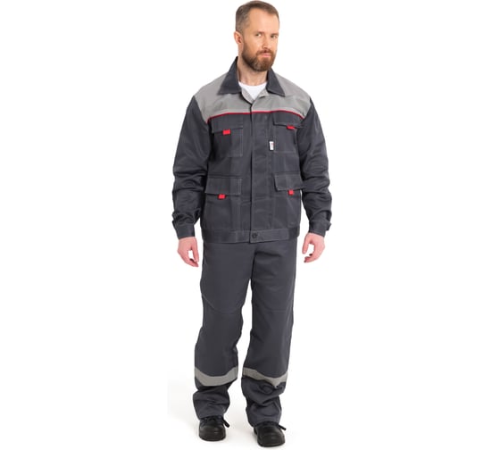 Изображение товара Костюм РАССО "Нова" куртка+брюки, темно-серый/светло-серый, р.52-54/194-200 02219 (52/194)