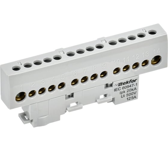 Изображение товара Шина L фаза изолированная на универсальном держателе IEK TEKFOR 8x12-10-Ср (5шт/упак) TF-NN20-10-KL-K03