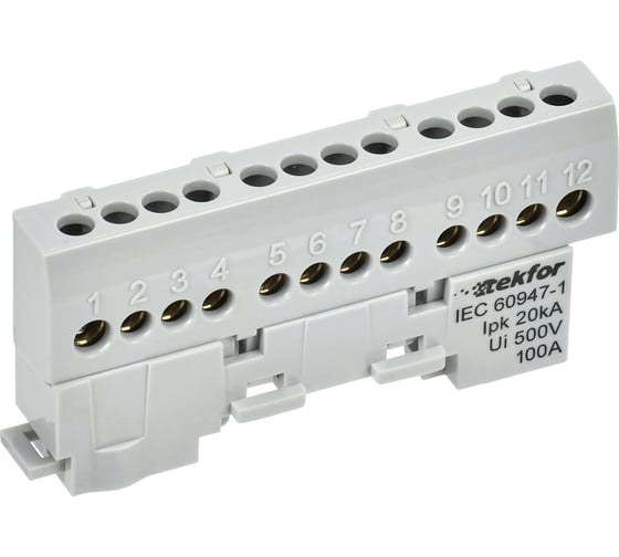 Изображение товара Шина L фаза изолированная на универсальном держателе IEK TEKFOR 6x9-10-Ср (5шт/упак) TF-NN10-10-KL-K03