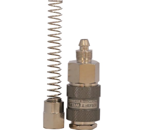 Изображение товара БРС KraftWell мама, c пружиной для шланга 6x8 мм, 1 шт KRW-QCS0508F