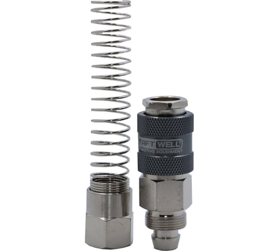 Изображение товара БРС KraftWell мама c пружиной для шланга 10x15 мм, 1 шт KRW-QCS1014F