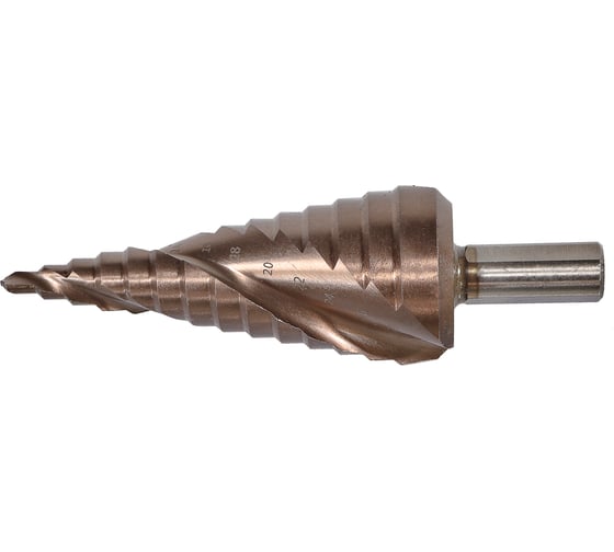 Изображение товара Сверло ступенчатое по металлу Sturm 4-30мм шаг 2мм Р6М5+COBALT 1055-S430K