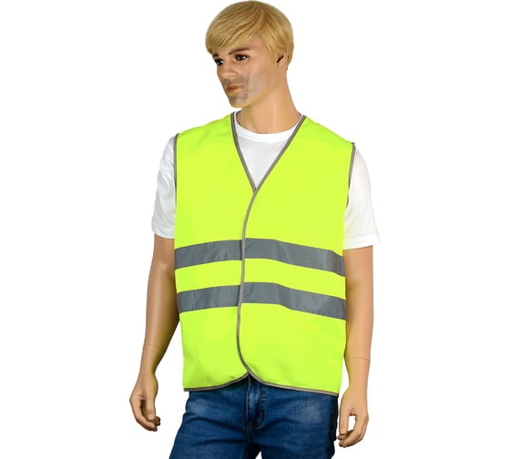 Изображение товара Жилет сигнальный Костромская Текстильная Компания тип 1а трик. полотно 120 350 застежка велькро Лимон, 3XL (120-124), 170-176 4660319312421