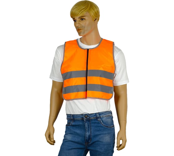 Изображение товара Жилет сигнальный Костромская Текстильная Компания тип 1д оксфорд 210 350 застежка молния Оранж, 60-68, 122-146 4660373710928 4610506300823
