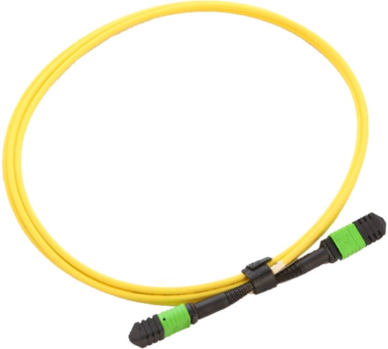 Изображение товара Кабельная сборка LANMASTER MPO-MPO, 12 волокон, OS2, тип B, KeyUp-KeyUp, 10 м, желтая LAN-12M-12M/OS2B-10