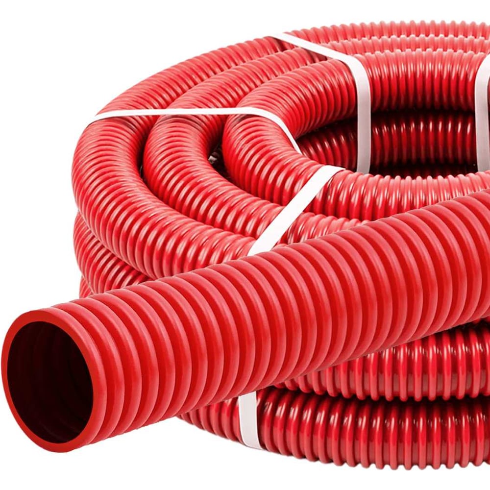 Изображение товара Гофра для кабеля TDM ELECTRIC двустенная 63мм с зондом 20 метров красная