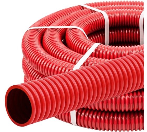Изображение товара Гофра для кабеля TDM ELECTRIC двустенная 50мм ПНД с зондом 20 метров красная SQ0413-2050