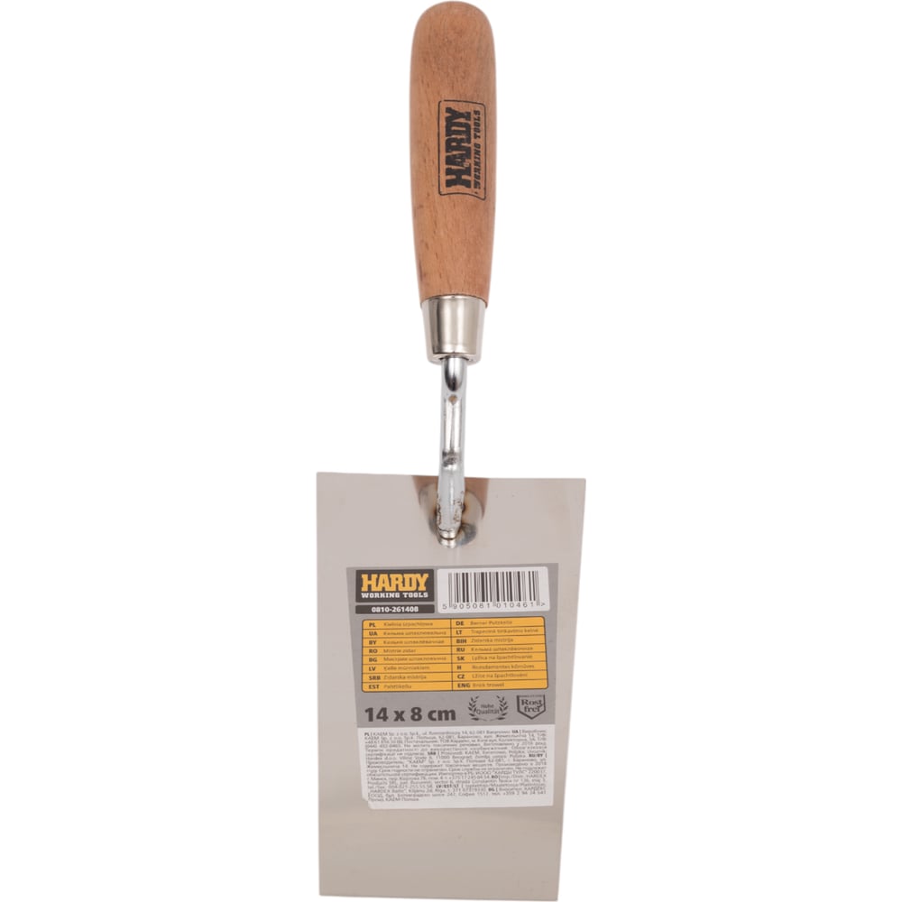 Изображение товара Кельма шпаклевочная HARDY серия 26 14х8 см полупрофессиональная трапециевидная