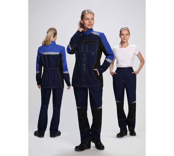 Изображение товара Женский костюм с брюками Вектрон-1 (ткань смесовая, 240) т.синий/васильковый/черный 87468040.014