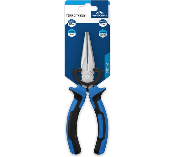 Изображение товара Тонкогубцы vertextools ПРОФИ 160ММ 0037-160