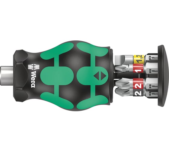 Изображение товара Короткая ручка-битодержатель с битами Wera, 6 предметов, WE-008874