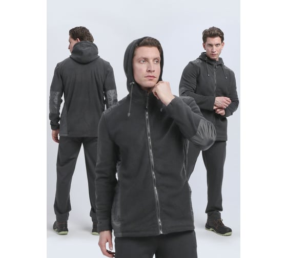 Изображение товара Куртка с капюшоном ФАКЕЛ Кэмп ткань флис, темно-серый 87494817 87494817.012