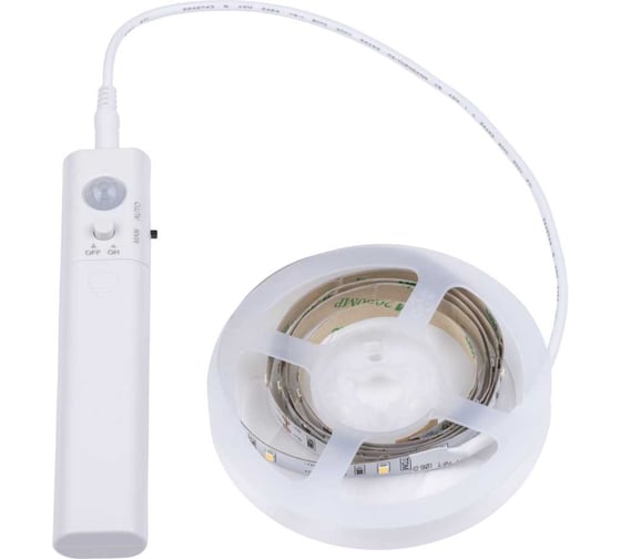 Изображение товара Умная подсветка TDM ELECTRIC SMD2835-30LED/m-IP20-5В-2, 4Вт-6000К1 м, датчик движ., 4хААА SQ0331-0500