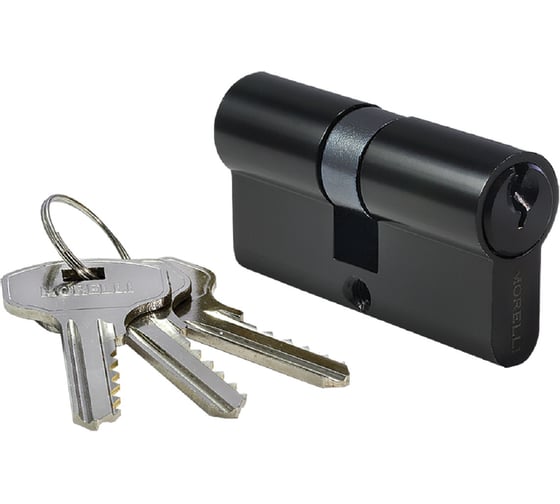 Изображение товара Ключевой цилиндр MORELLI HS 70C BL высокой секретности 70мм, цвет - черный 9015168