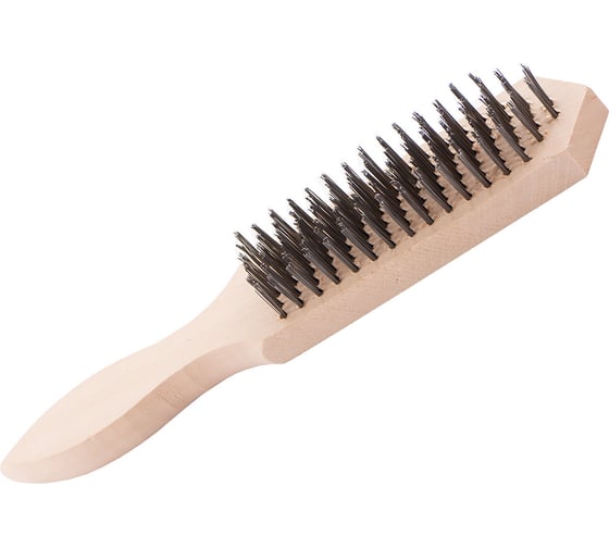 Изображение товара Металлическая щетка DolleX 6-ти-рядная, с деревянной ручкой BRW-06