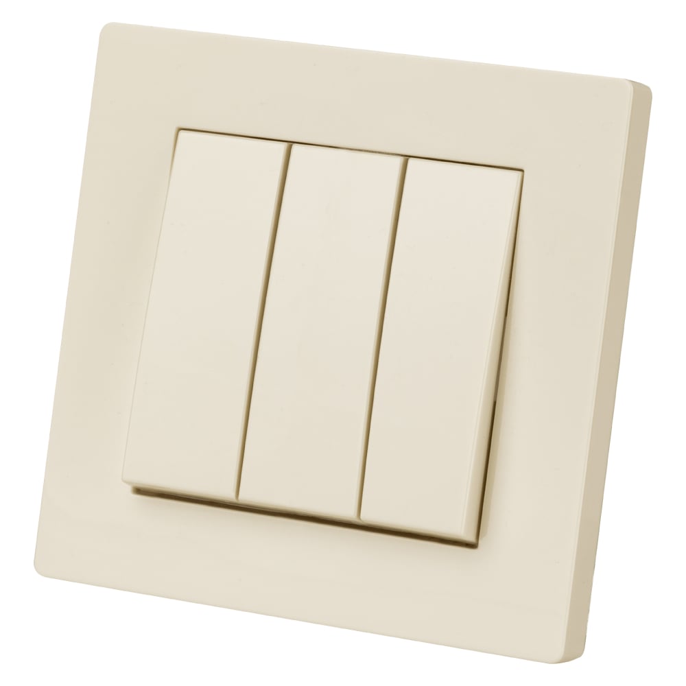 Изображение товара Выключатель 3-х клавишный TDM ELECTRIC 10А слоновая кость Сенеж