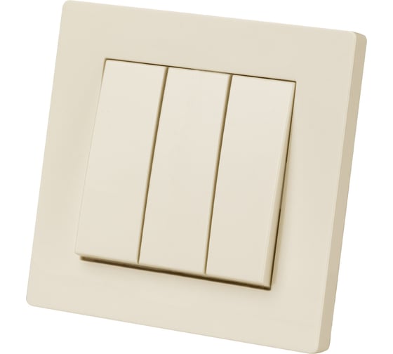 Изображение товара Выключатель 3-х клавишный TDM ELECTRIC 10А сл. кость Сенеж TDM SQ1816-0112
