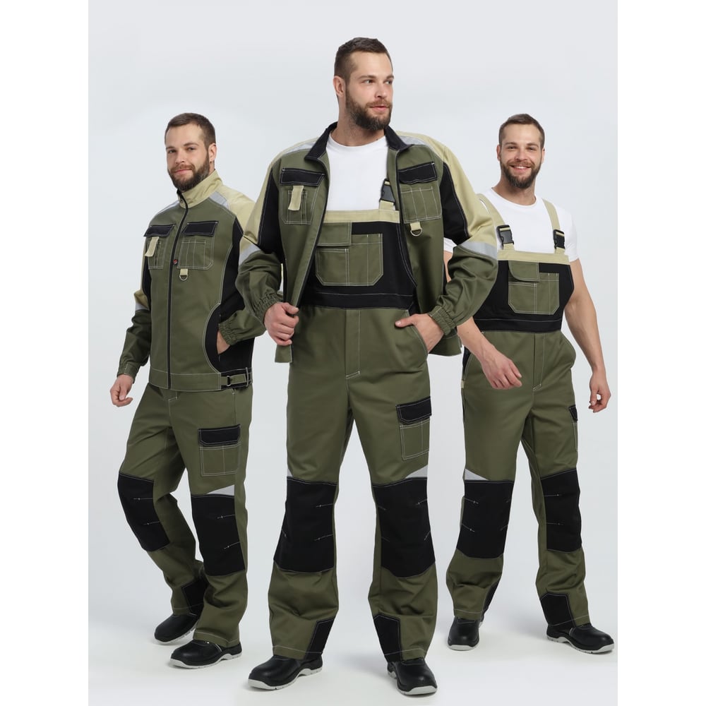 Изображение товара Костюм рабочий ФАКЕЛ Формула-2 CH МВО 64-66 хаки/черный/бежевый мужской