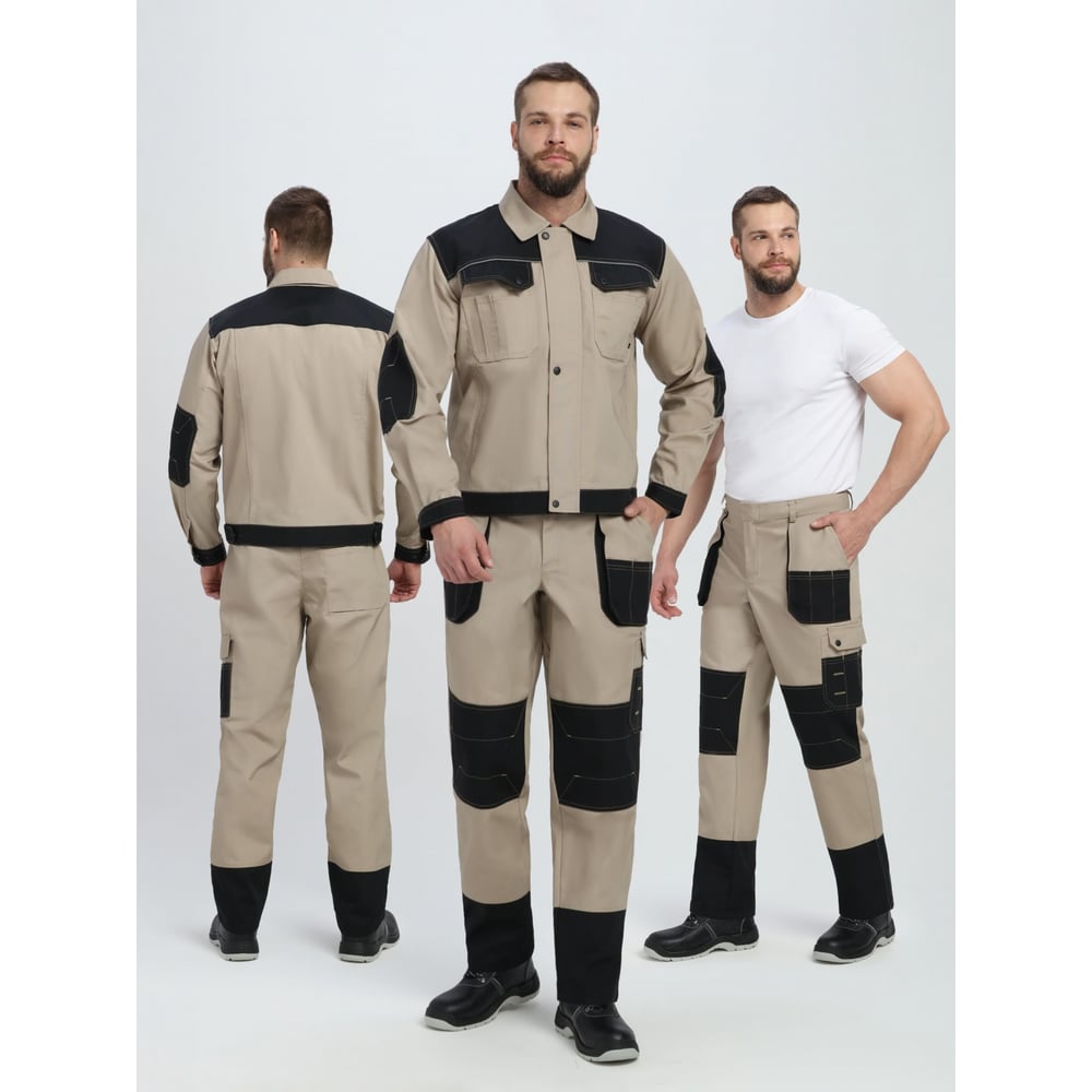 Изображение товара Костюм ФАКЕЛ Вест IMP ткань канвас 260 брюки бежевый/черный