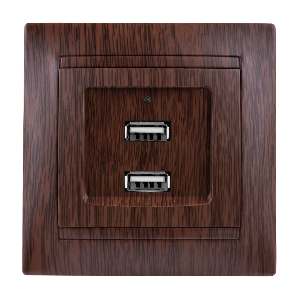 Розетка TDM ELECTRIC 2USB порт 2,1А 5В венге Лама TDM SQ1815-0441