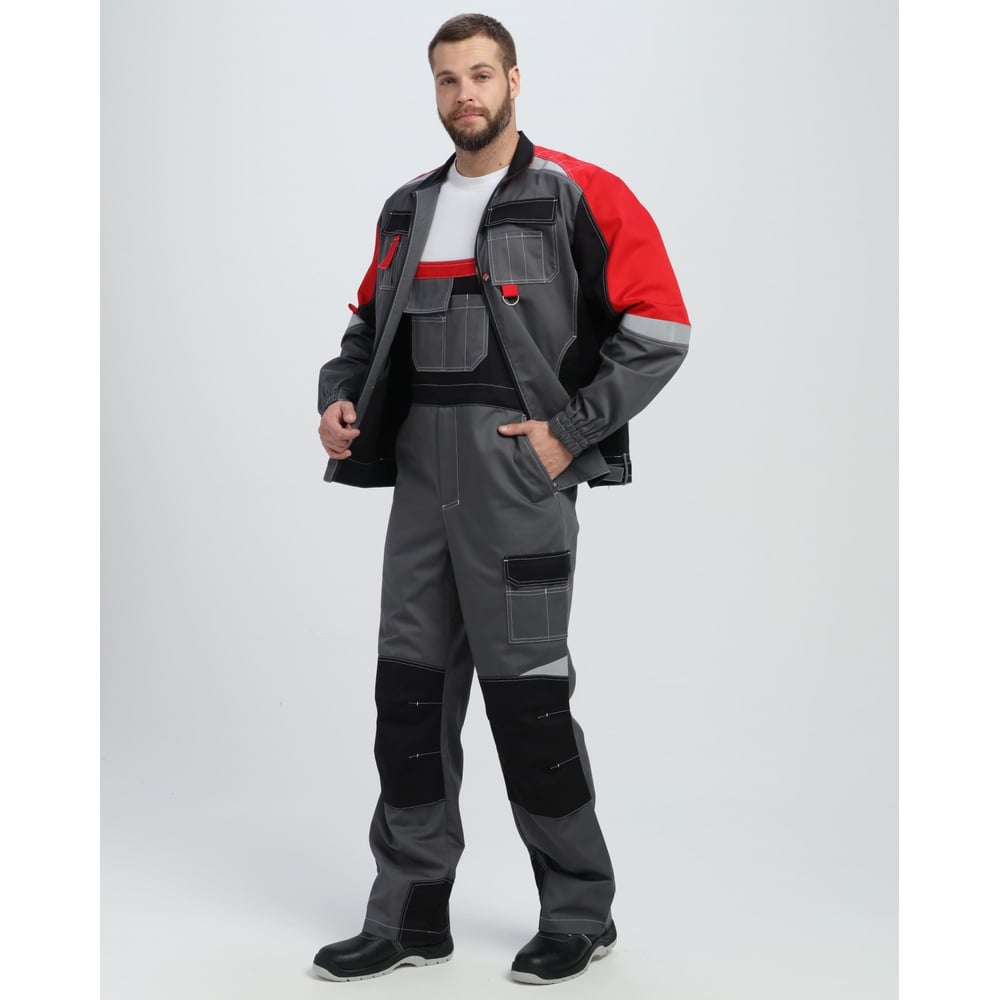 Изображение товара Костюм ФАКЕЛ Формула-2 CH МВО для мужчин, серый/черный/красный