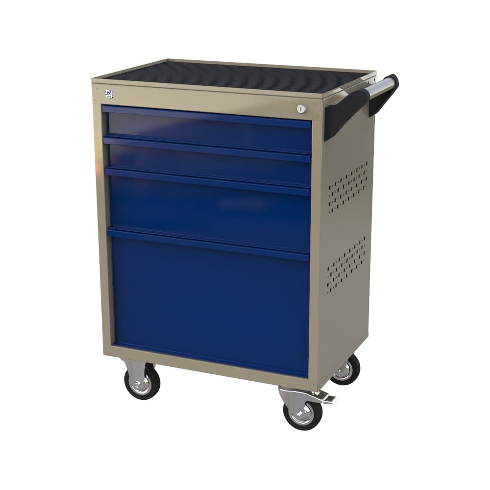 Изображение товара Тележка инструментальная Wellmet ML4C 4 ящика, полупрофессиональная, синий/серый