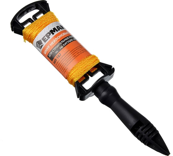 Изображение товара Нейлоновый шнур для строительных работ на катушке ЕРМАК 50м 669-107