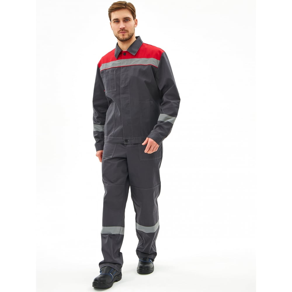 Изображение товара Костюм рабочий ФАКЕЛ Липецк-1 СОП CH темно-серый/красный 56-58