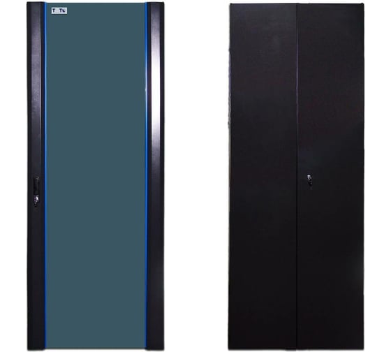 Изображение товара Комплект дверей TWT 32U, 600мм, черный передняя-стекло, задняя-распашная металл CBB-DR32-6x-S-G1