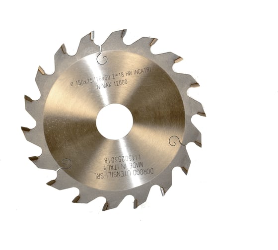 Изображение товара Диск пильный Dorigo пазовый 150x2.5/1.6x30 Z=18 LI150253018