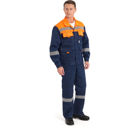 Изображение товара Костюм РАССО "Нова" куртка+п/к, синий/оранжевый, р.64-66/194-200 75666 (64/194)