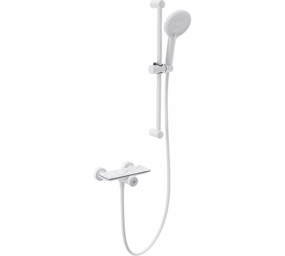 Изображение товара Смеситель для душа с гарнитуром Wonzon & Woghand ClickPlate, Белый матовый WW-B2052-A-MW