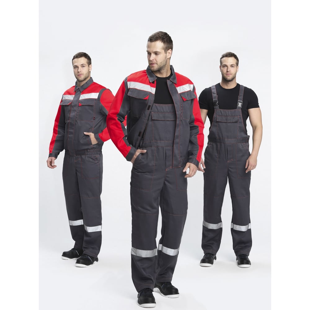 Изображение товара Костюм ФАКЕЛ Сфера-2 СОП CH для мужчин темно-серый/красный