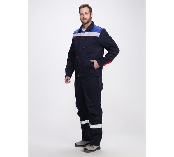 Изображение товара Костюм ФАКЕЛ Фаворит-2 СОП ткань cмесовая, 210 п/к, темно-синий/васильковый/красный 87478982 87478982.020