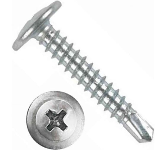 Изображение товара Саморез с прессшайбой Госкреп сверлок., крест./шл., д/алюм., А2, 4.8х60 40 шт. 10-0010263