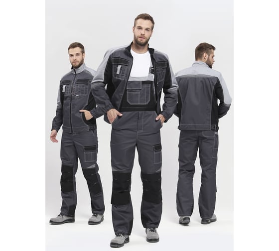 Изображение товара Костюм с полукомбинезоном Факел Вектрон-2 (ткань смесовая, 240) т.серый/св.серый/черный 87483622.007