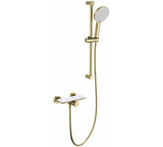 Изображение товара Смеситель для душа с гарнитуром Wonzon & Woghand ClickPlate, Брашированное золото WW-B2052-A-BG