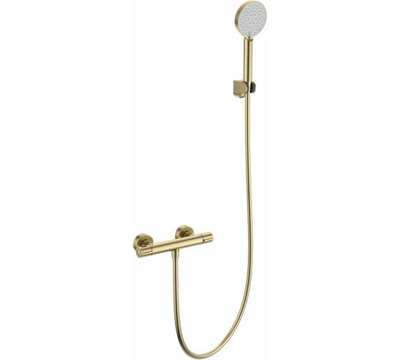 Изображение товара Смеситель для душа с термостатом Wonzon & Woghand INN 5, брашированное золото WW-B2063-A-BG