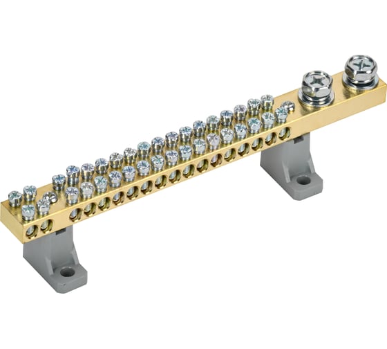 Изображение товара Шина IEK N ноль на двух угловых изоляторах 200А ШНИ-10x18-36-L2-С (5шт/упак) YNN30-36-C2-K03