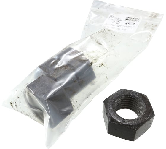 Изображение товара Гайка Крепежная техника с шестигранной головкой черная ГОСТ 5915-70 М36 (4 шт) 600126 БК