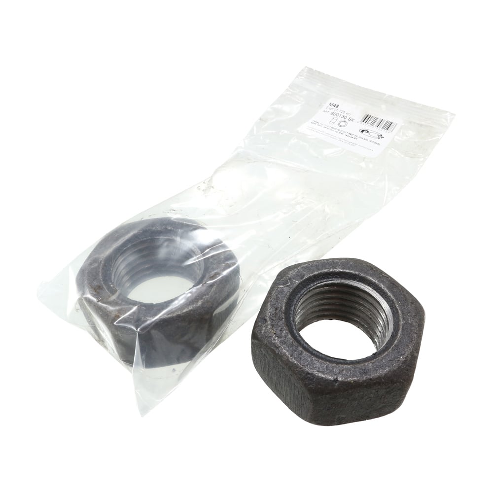 Изображение товара Гайка крепежная с шестигранной головкой М48 черная ГОСТ 5915-70 2 шт